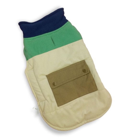 Youly Trailblazer Dog Size Medium Green and Tan Puffer Dog Jacket With Pocket Ne - Picture 1 of 3